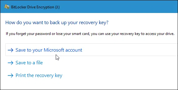 save your backup key