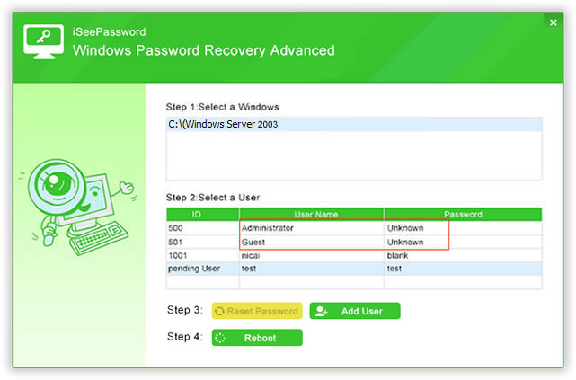 iSeePassword Windows Password Recovery Pro