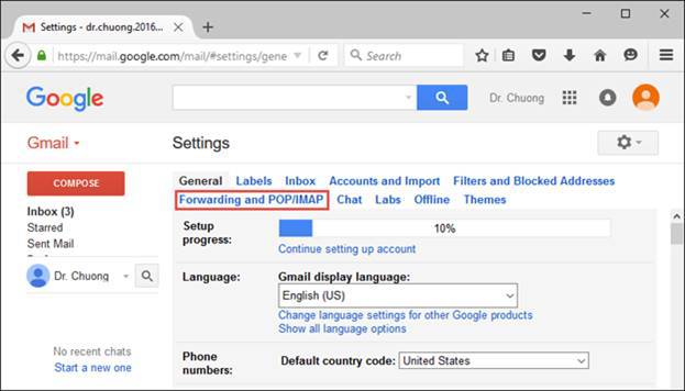 Enable IMAP Protocol Access in Gmail