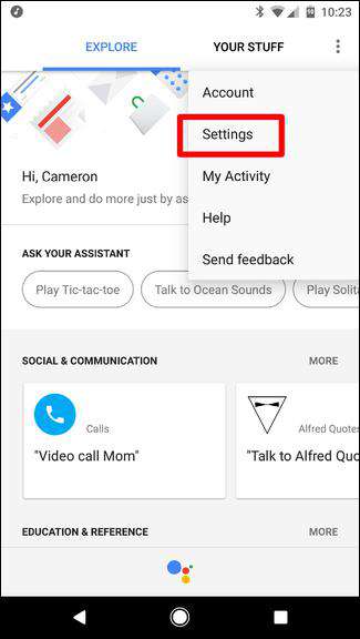 Disable Google Assistant from Google Assistant Settings