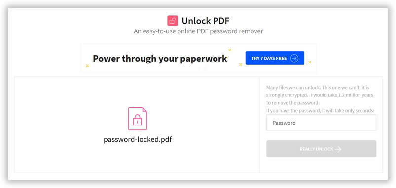 remove unknown password from pdf