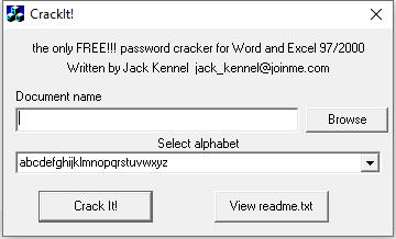 Recover word password using crackit