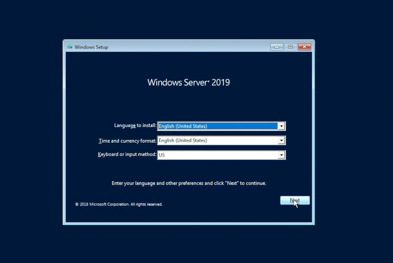 install windows server 2019