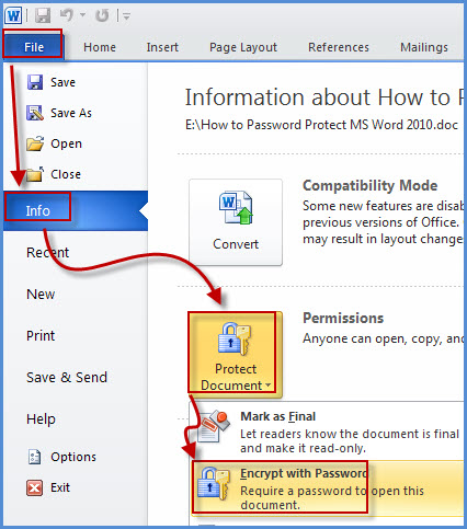 encrypt excel document with password