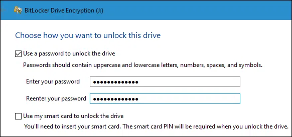 set password for USB flash