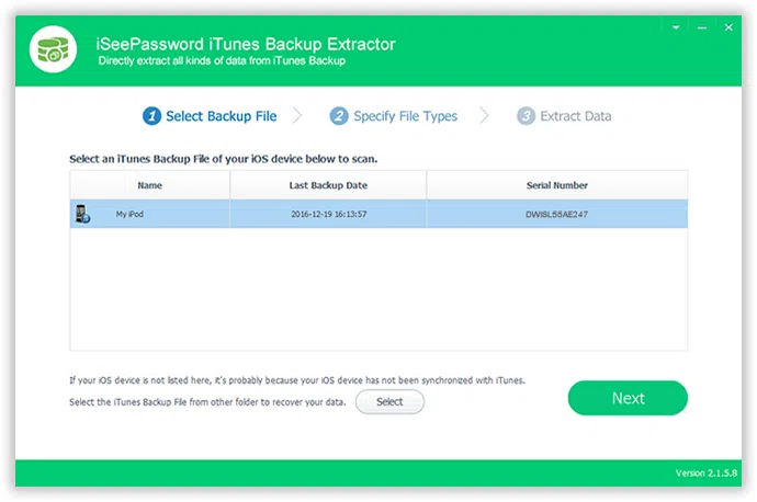 browse iTunes backup
