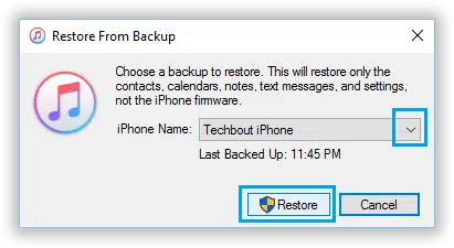 "Restore Backup