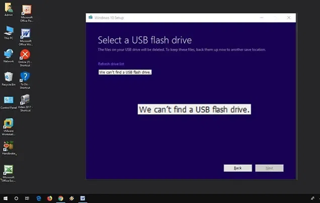 Windows 10 Media Creation Tool Cannot Find USB 