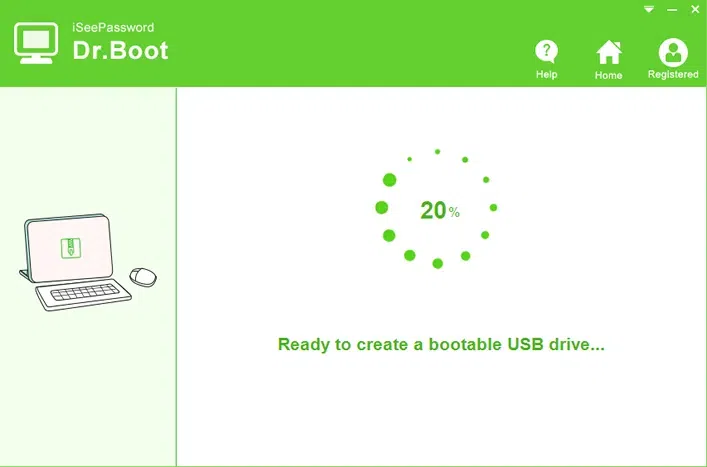 start to burn Widnows ISO to usb