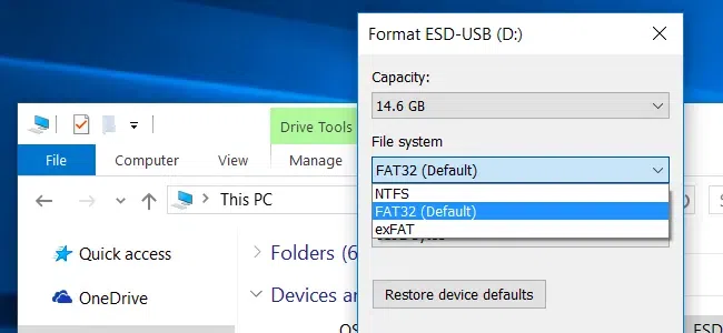 Format USB Drive to NTFS