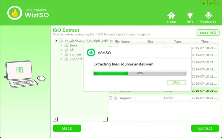 start to extract ISO content