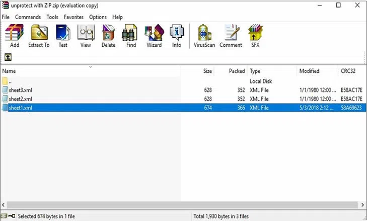 unlock excel password via zip