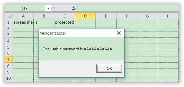 bypass Excel password
