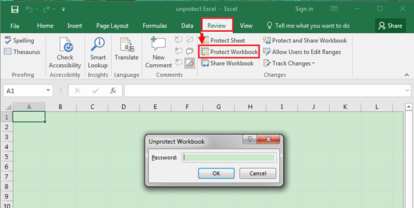 excel file password protected unlock
