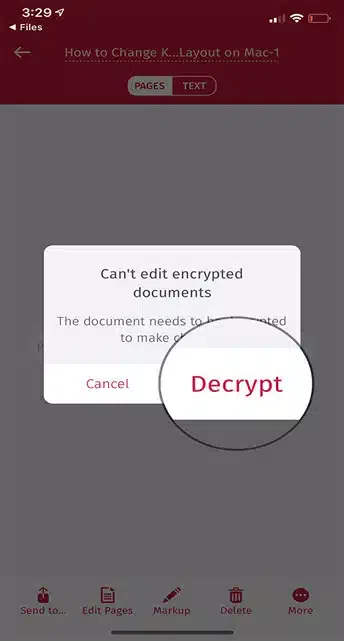 decrypt pdf on scanbot