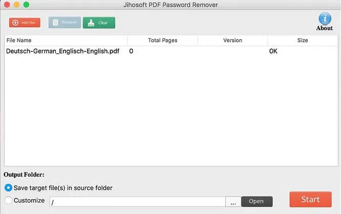 Jihosoft PDF Password Remover for Mac 