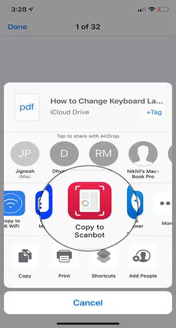 remove pdf password with Scanbot 