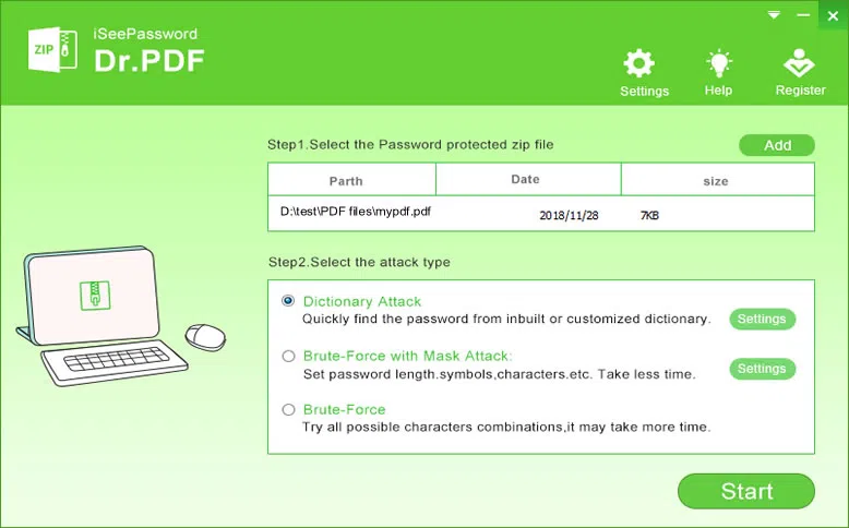 open the program and add PDF file