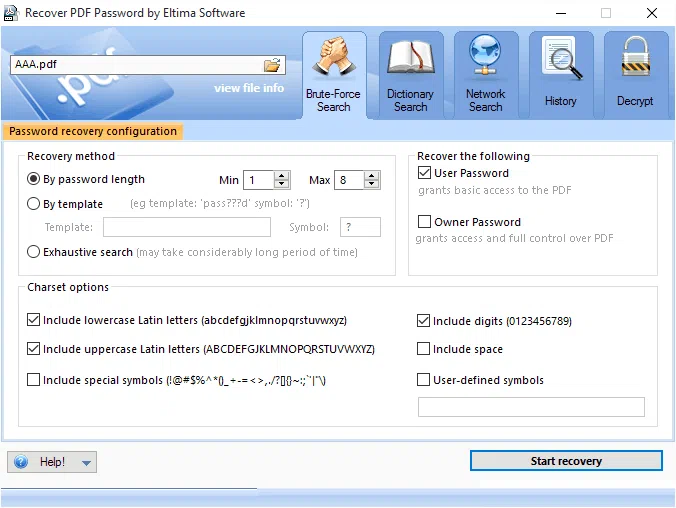 Recover PDF Password 