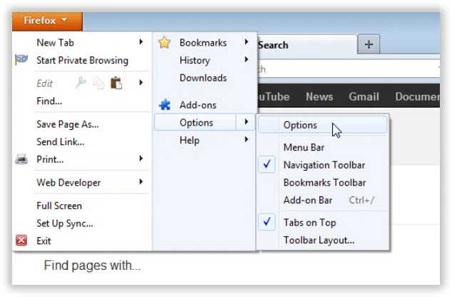 Firefox Menu