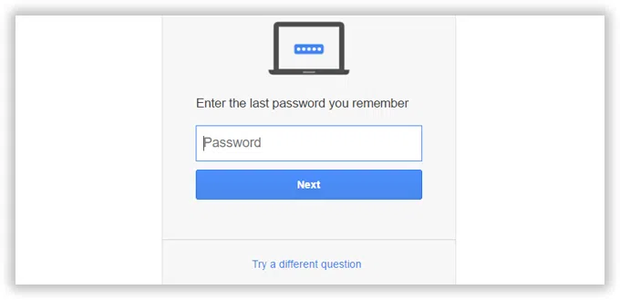 reset gmail password