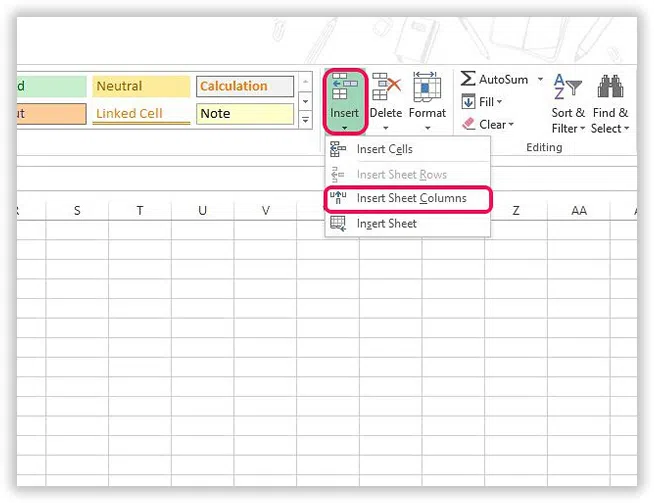 Insert Sheet Columns