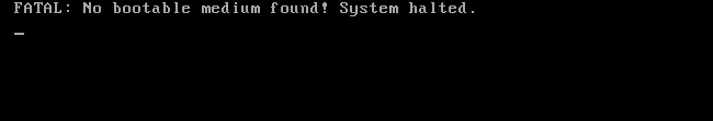 No Bootable Medium Found