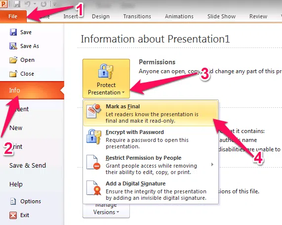 make a PPT (PowerPoint File) Mark Final