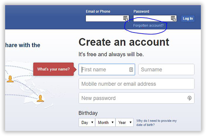 create an account on facebook