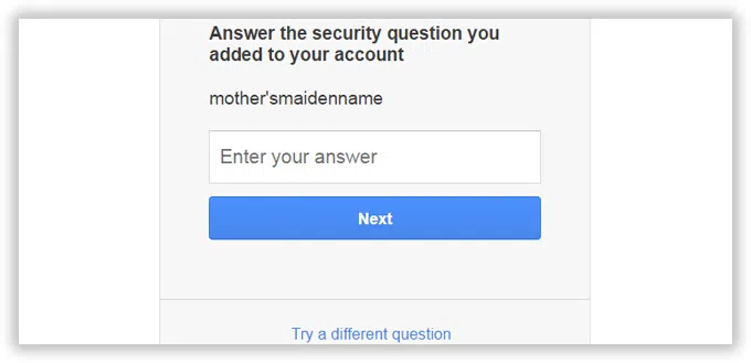 reset gmail password by answering question