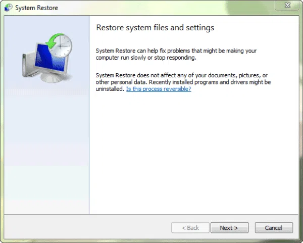 factory restore win 7