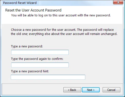 start to reset your password