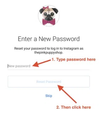 enter new password