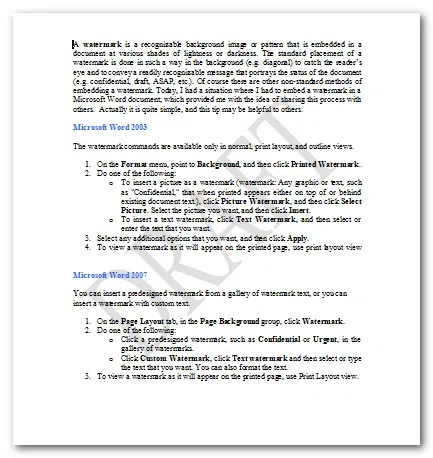 add watermarks to word document