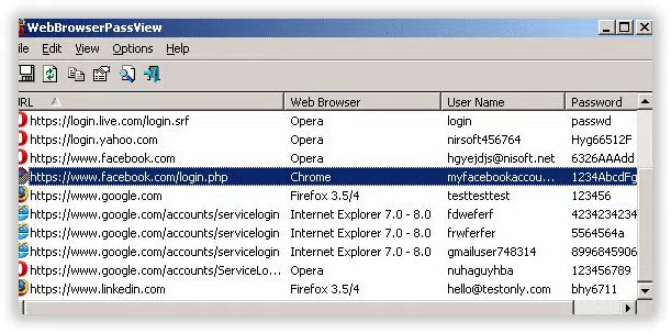 find opera password with webbrowserpassview