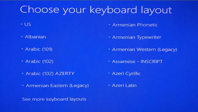choose your keyboard layout