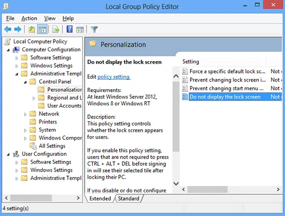 Local Group Policy Editor