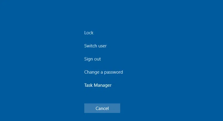 Switch User on Windows 10 via the Ctrl+Alt+Del Options