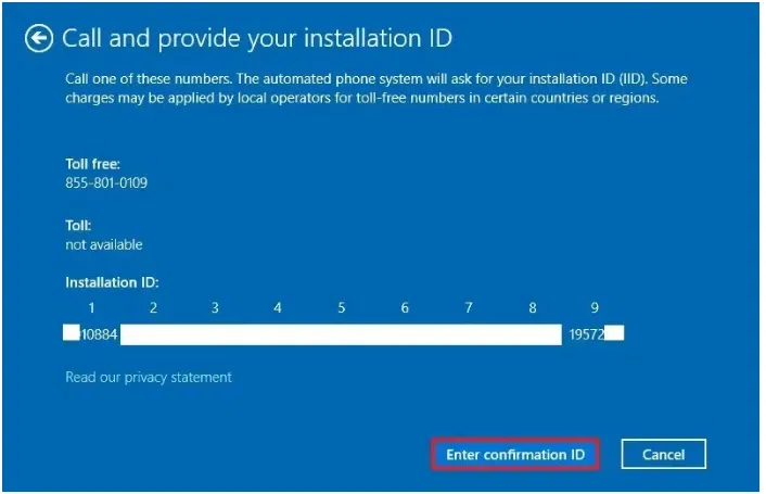 Installation ID number