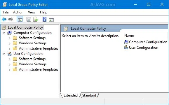Local Group Policy Editor
