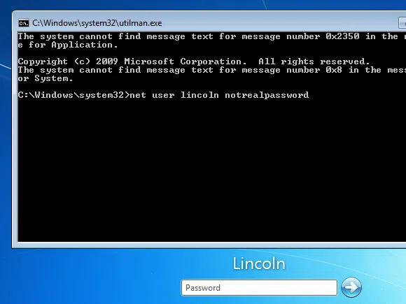 reset windows 7 admin password