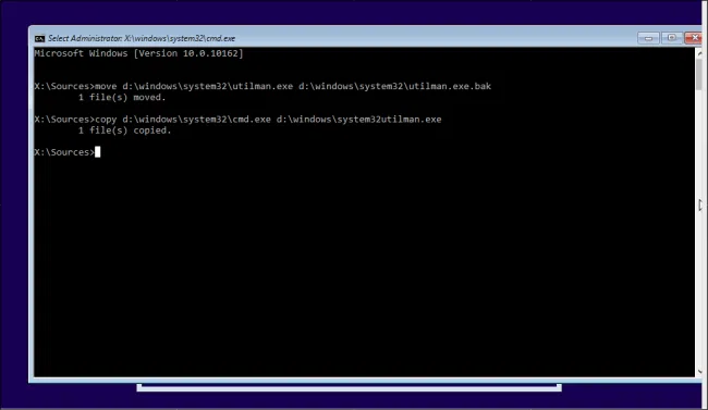 reset windows password with command prompt