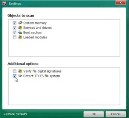 Detect TDLFS file system