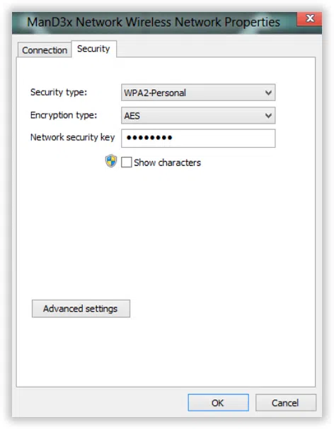 ManD3x Network Wireless Network Properties