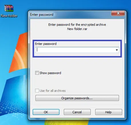 open rar file with password